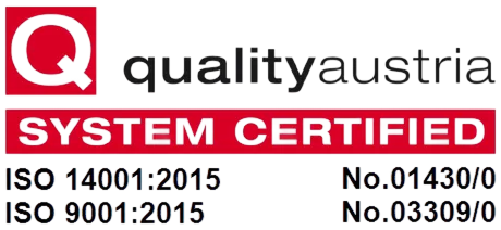 Quality Austria ISO 14001 and ISO 9001 certified